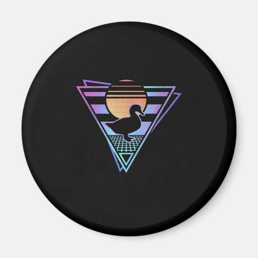 Aimant T-shirt Duck Retro 80s EDM Synthwave Cadeau (Devant)