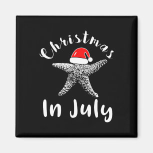 Aimant T-shirt étoile de mer chapeau de Père Noël Noël en
