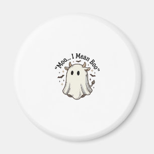 Aimant T-shirt fantôme de vache mignon Halloween Meugle j