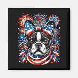 Aimant T-shirt homme bouledogue français patriotique 4 ju