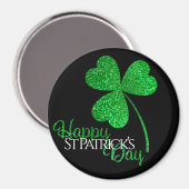 Aimant T-shirt Joyeux St Patrick Glitter Trèfle Vert (Recto/Verso)