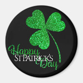 Aimant T-shirt Joyeux St Patrick Glitter Trèfle Vert (Devant)