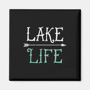 Aimant T Shirt La Vie du Lac Pêche Voile Drôle Ou