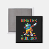 Aimant T-Shirt Master Builder Blocs de Dabbing Briques Co (Recto/Verso)