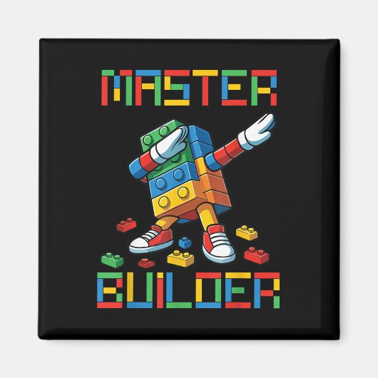Aimant T-Shirt Master Builder Blocs de Dabbing Briques Co (Devant)