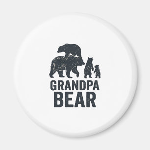 Aimant T-shirt ours ours papy vintage gravure famille our