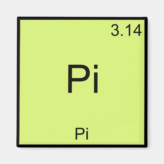 Aimant T-Shirt Pi - Élément de Math Drôle Chimie (Devant)