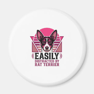 Aimant T-shirt pour chien Rat Terrier Vintage facilement