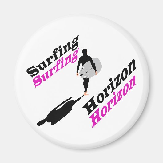Aimant T-shirt pour l'horizon de surf (Devant)