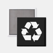 Aimant T Shirt Recycle Blanc Sur Vert  (Recto/Verso)