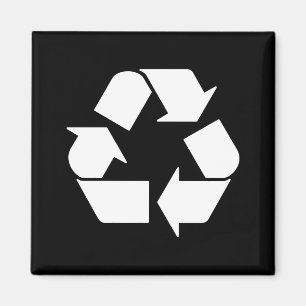 Aimant T Shirt Recycle Blanc Sur Vert 