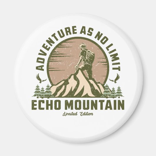 Aimant T-Shirt Retro Echo Mountain Hike Sunset (Devant)