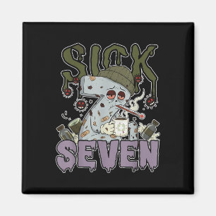 Aimant T-shirt Sick Seven Meme 67 Six Seven Jeu de mots d