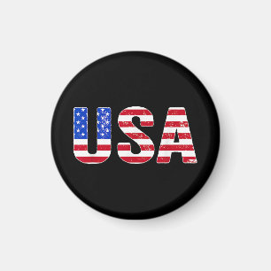 Aimant T-Shirt USA Drapeau Américain Patriotique Hommes F