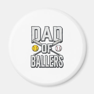Aimant T-shirt vintage pour papa de softball et baseball