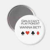 Aimant T-shirts de poker : "Les filles ne peuvent pas jou (Recto/Verso)