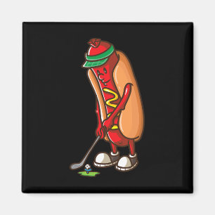 Aimant T-shirts drôles de golf hot dog pour hommes Bo