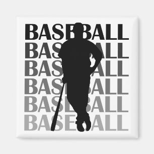 Aimant T-shirts et cadeau noirs de joueur de baseball de