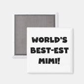 Aimant T-shirts et cadeau noirs des textes Mimi du (Recto/Verso)