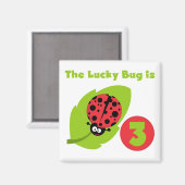 Aimant T-shirts et cadeaux 3e anniversaire Lucky Bug (Recto/Verso)
