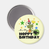 Aimant T-shirts et cadeaux 4th Birthday Frog Hoppy (Recto/Verso)