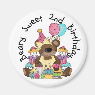 Aimant T-shirts et cadeaux Beary Sweet 2e anniversaire