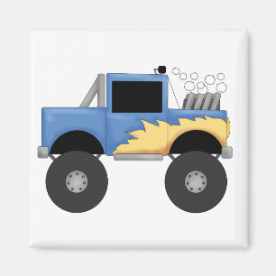 Aimant T-shirts et cadeaux bleus de camion de monstre