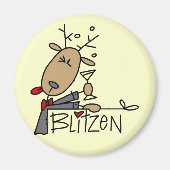 Aimant T-shirts et cadeaux Blitzen Reindeer (Devant)