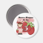 Aimant T-shirts et cadeaux Brown Berry 3e anniversaire (Recto/Verso)