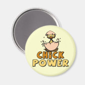 Aimant T-shirts et cadeaux Chick Power pour elle (Recto/Verso)