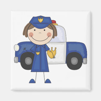 Aimant T-shirts et cadeaux d'agente de police féminine
