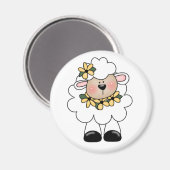 Aimant T-shirts et cadeaux d'agneau blanc (Recto/Verso)