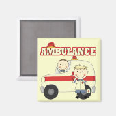 Aimant T-shirts et cadeaux d'ambulance (Recto/Verso)