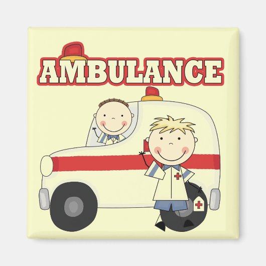 Aimant T-shirts et cadeaux d'ambulance (Devant)