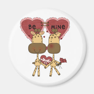 Aimant T-shirts et cadeaux d'amour de Valentine de girafe