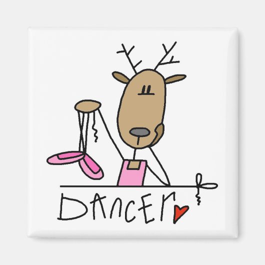 Aimant T-shirts et cadeaux Dancer Reindeer (Devant)