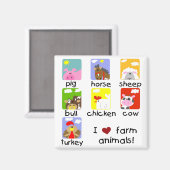 Aimant T-shirts et cadeaux d'animaux de ferme (Recto/Verso)