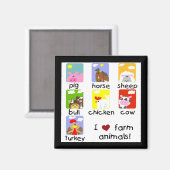 Aimant T-shirts et cadeaux d'animaux de ferme (Recto/Verso)