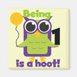 Aimant T-shirts et cadeaux d'anniversaire de Hoot Owl 1er