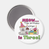 Aimant T-shirts et cadeaux d'anniversaire de la 3e Kitten (Recto/Verso)