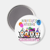 Aimant T-shirts et cadeaux de 4ème anniversaire de Pengui (Recto/Verso)