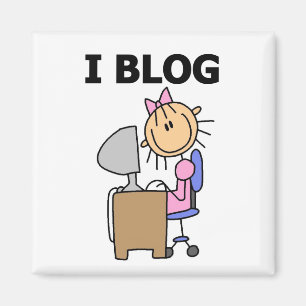 Aimant T-shirts et cadeaux de Blogger de fille