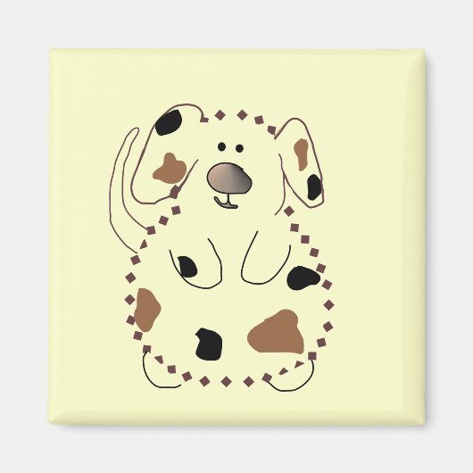 Aimant T-shirts et cadeaux de chien de bande dessinée (Devant)