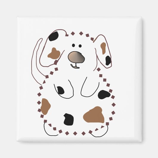 Aimant T-shirts et cadeaux de chien de bande dessinée (Devant)