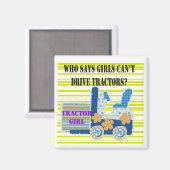 Aimant T-shirts et cadeaux de fille de tracteur (Recto/Verso)