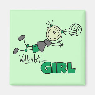 Aimant T-shirts et cadeaux de fille de volleyball