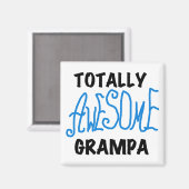 Aimant T-shirts et cadeaux de Grampa bleu absolument géni (Recto/Verso)