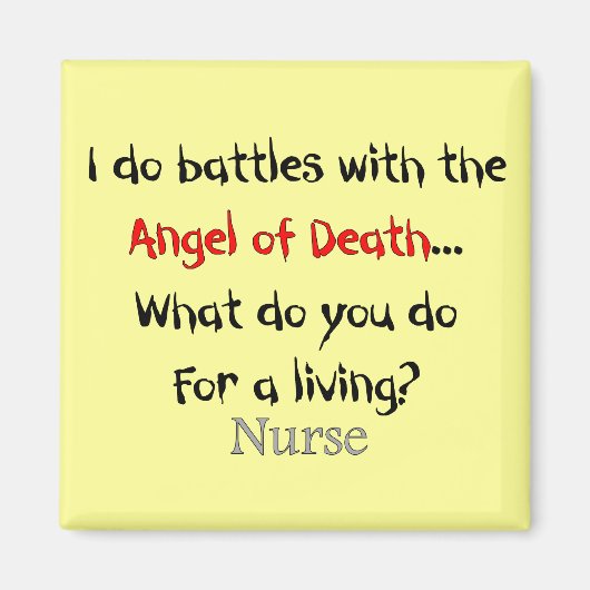 Aimant T-shirts et cadeaux de l'infirmière (Devant)