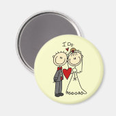 Aimant T-shirts et cadeaux de mariage Couple I Do (Recto/Verso)