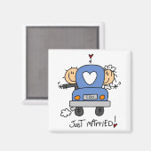 Aimant T-shirts et cadeaux de mariée mariée et de chambre (Recto/Verso)